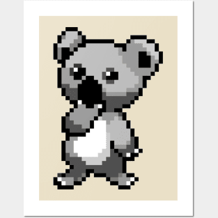 Cute and Cuddly Pixel Art Koala Bear Posters and Art